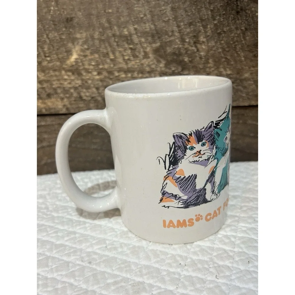 Iams Cat Foods Mug Cats Kittens Good for Life Pets Cute Coffee Tea
